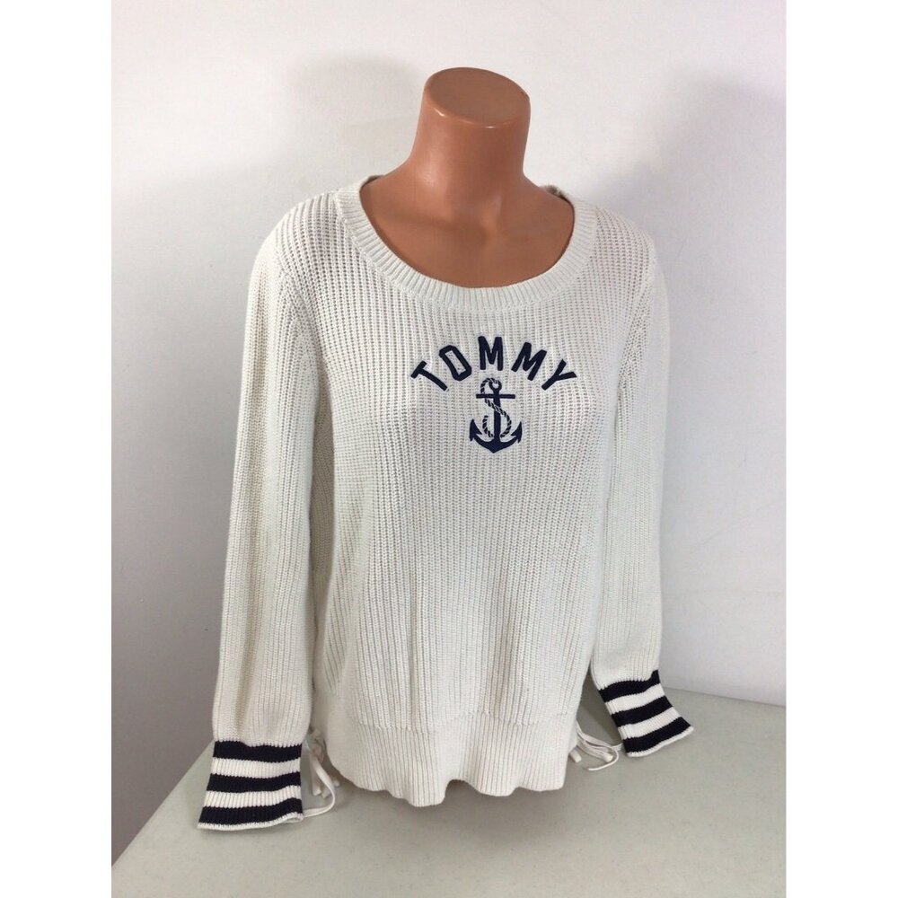 Tommy Hilfiger Nautical Sweater Cotton Womens Large
